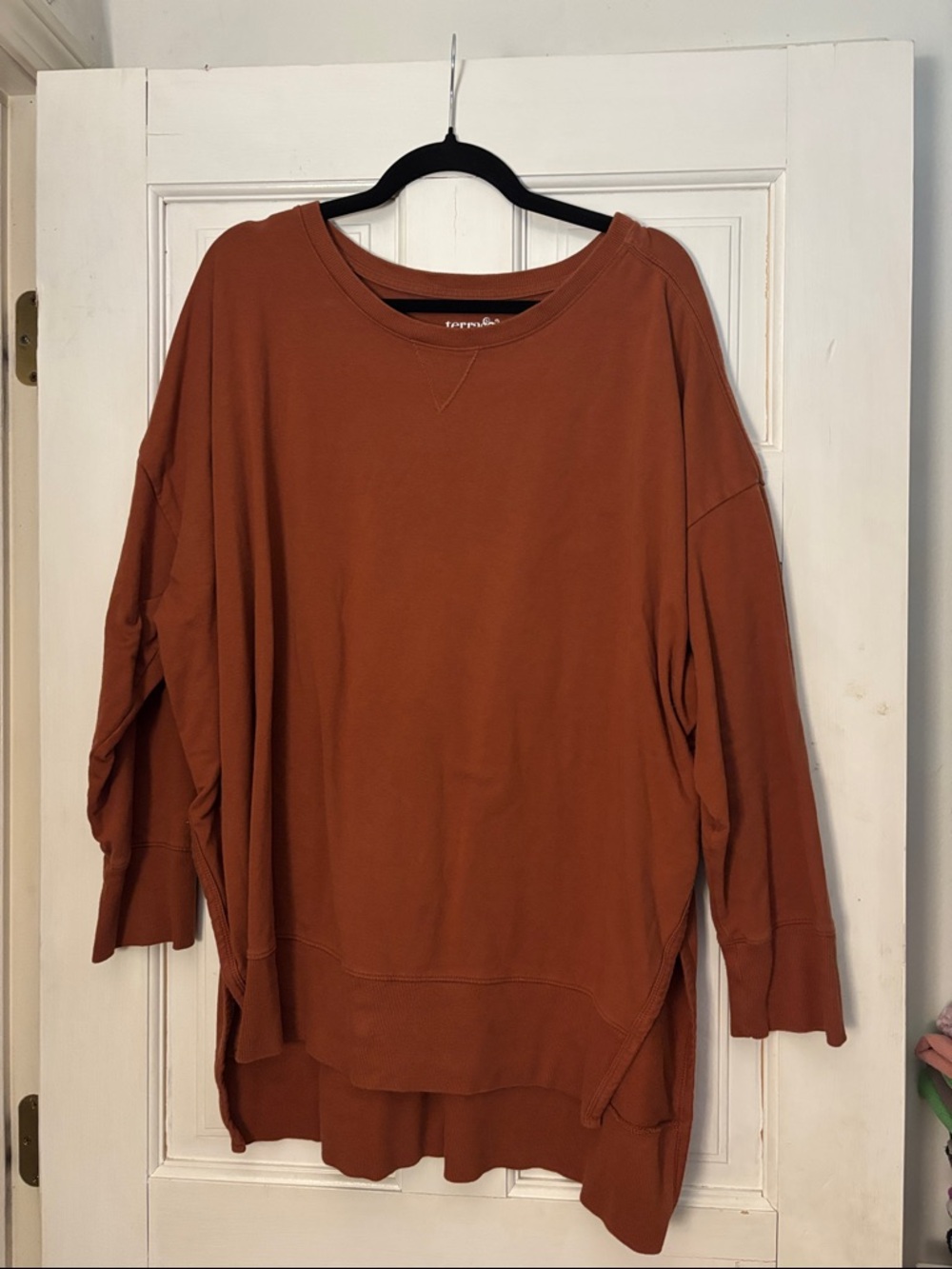 Terra & Sky Rust Orange Oversized Pullover Sweater